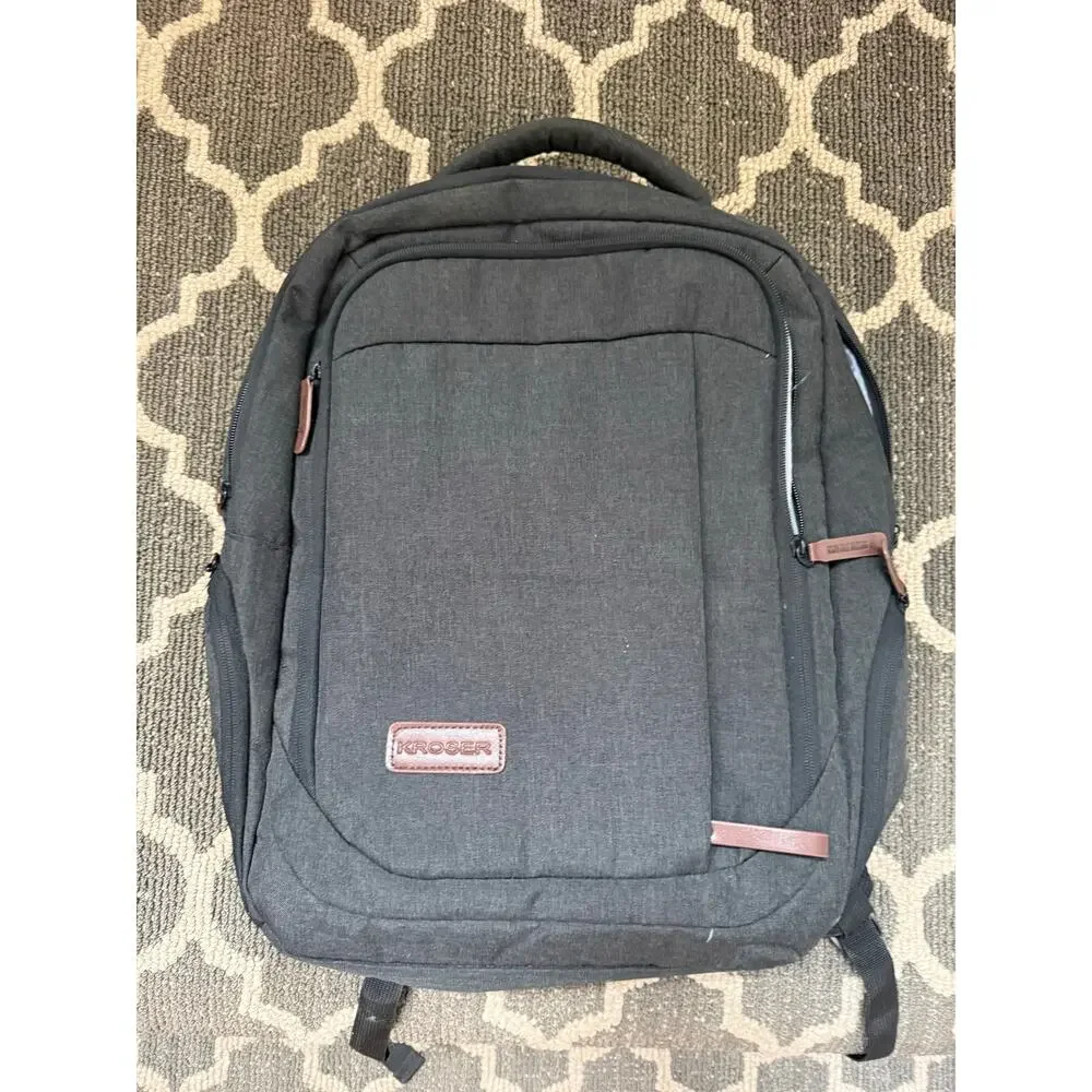 Kroser Laptop Backpack Charcoal Black With USB